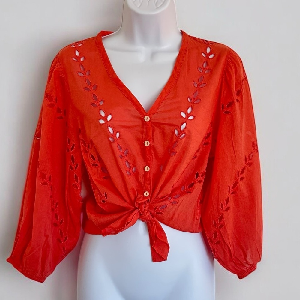 Lucky Brand balloon sleeve summer top